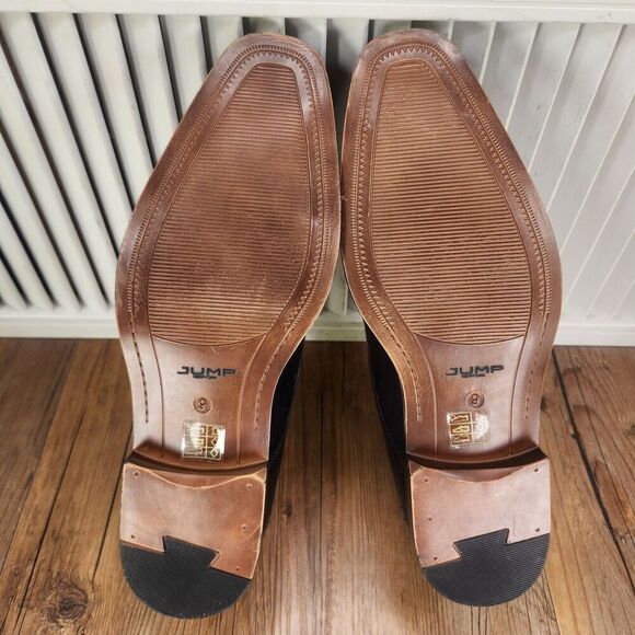 Jump New York Manolo Double Monk Strap Dress Shoes Men Sz 9 M Navy Blue Leather - Picture 8 of 11